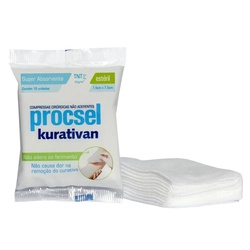 Compressa De Gaze Procsel Kurativan EstÉril Embalagem Papel 7,5x7,5cm 10un