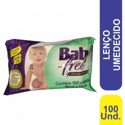 Lenço Umedecido Baby Free ? Pacote Com 100 Unidades. Lenços Indicados Para Higiene Infantil_#44; Com Textura Macia E For