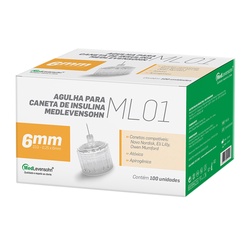 Agulha Medlevensohn 6mm 100und Para Caneta De Insulina