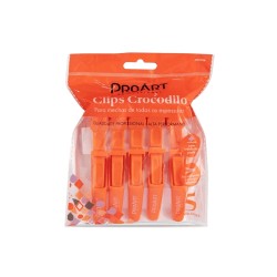 Clips Proart Crocodilo Laranja 5un