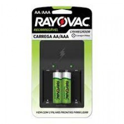 Carregador De Pilha Rayovac Ps123 + 2un Pilhas Aa