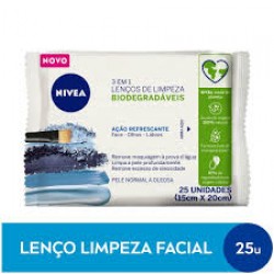 LenÇo Limpeza Nivea 3em1 BiodegradÁveis AÇÃo Refrescante 25u