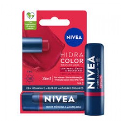 Hidrante Labial Nivea Hidra Color 3em1 Fps 30 Vermelho 4.8g