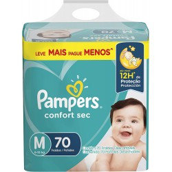 Fralda Pampers Confort Sec Super M 70un