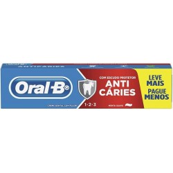Creme Dental Oral B 123 Anticaries Menta Suave 150g
