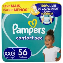 Fralda Pampers Confort Sec Super Bag Xxg 56un