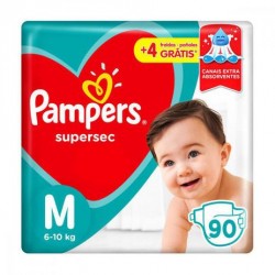 Fralda Pampers Supersec Jumbo M 90un