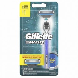 Aparelho De Barbear Gillette Mach3 Acquagrip +2cargas Com 1un