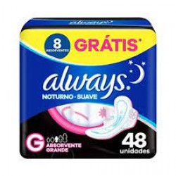 Absorvente Always Noites Tranquilas G Suave Com Abas 48un