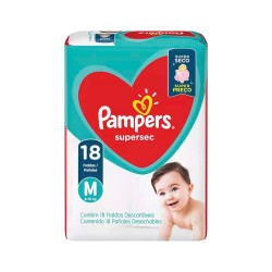 Fralda Pampers Supersec EconÔmica M 18un
