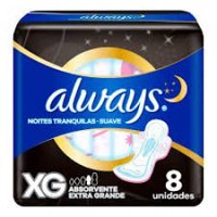 Absorvente Always Noites Tranquilas Xg Suave Com Abas 8un