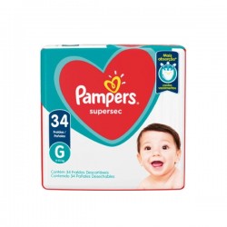Fralda Pampers Supersec Mega G 34un