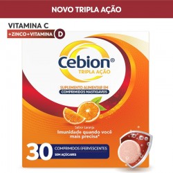Cebion 1g Vitamina C+d+zinco Efervecente Sem AÇÚcar 30cpr