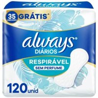 Absorvente Always Protetor DiÁrio RespirÁvel 120un Sem Abas Sem Perfume