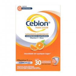 Cebion Mastigavel Laranja Vitamina C + Zinco 30cpr