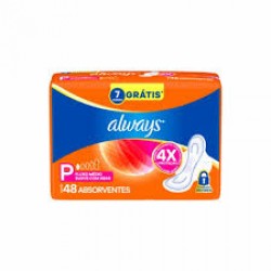 Absorvente Always 4x ProteÇÃo MÉdio Suave Com Abas 48un