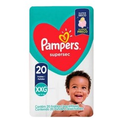 Fralda Pampers Supersec PacotÃo Xxg 20un