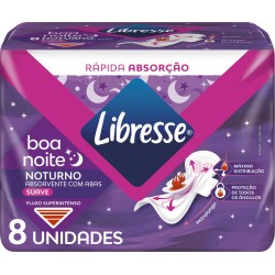 Absorvente Libresse Bom Noite Noturno Suave Com Abas 8un