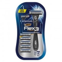 Aparelho De Barbear Bic Flex 3 Hybrid RecarregÁvel 1un+ 5un Cargas