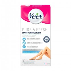 Folhas DepilatÓria Veet Cera Fria Pele Delicada 12un