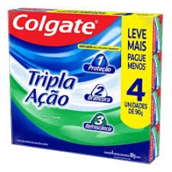 Creme Dental Colgate Tripla AÇÃo Menta Original 4un 90g