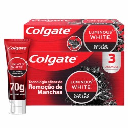 Creme Dental Colgate Luminous White CarvÃo Ativado 70g 3un