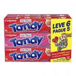 Creme Dental Tandy Morango/tutti Frutti 50g Leve 6 Pague 5