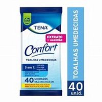 Toalha Umedecida Tena Confort Camomila E Aloe Vera 40un