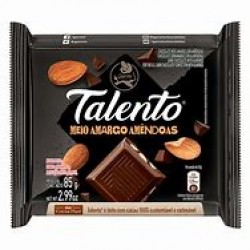 Chocolate Talento Meio Amargo AmÊndoas 85g