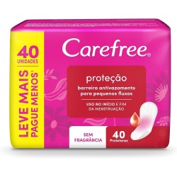 Absorvente Carefree ProteÇÃo Com Perfume 40un Sem Abas