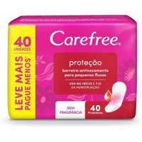Absorvente Carefree ProteÇÃo Com Perfume 40un Sem Abas