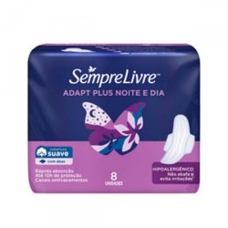 Absorvente Sempre Livre Max Suave Noturno 8un Com Abas