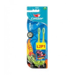 Escova Dental Condor Kids Hot Weels Extra Macia Leve 2 Pague 1