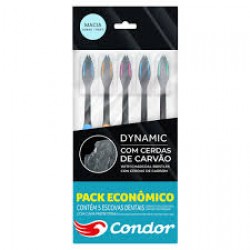 Escova Dental Condor Dynamic Com Cerdas De CarvÃo Macia 5un