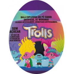 Bala Explosiva Em PÓ Ovo Surpresa Trolls Morango Go Play