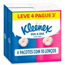 LenÇo Kleenex Bolso Dia A Dia 4 Pacotes Com 10un
