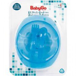 Kit Prato Bowl Babygo Azul Com Ventosas Ref.1243