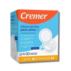 Absorvente Para Seios Cremer Leve 30un Pague 24un