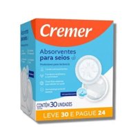 Absorvente Para Seios Cremer Leve 30un Pague 24un