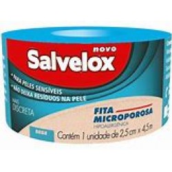 Fita Microporosa Salvelox Bege 2,5cm X 4,5m