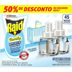 Raid Refil 45 Noites Family 32,9ml 50% No Segundo 2un