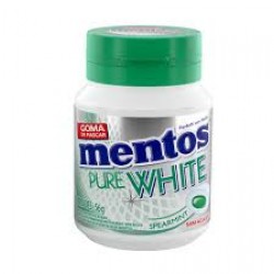 Mentos Goma Pure White Spearmint Garrafa 56g