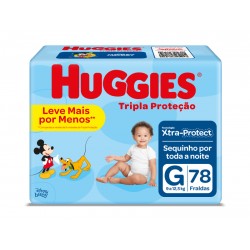 Fralda Huggies Tripla ProteÇÃo Hiper G 78un
