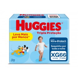 Fralda Huggies Tripla ProteÇÃo Hiper Xg 66un