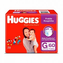 Fralda Huggies Supreme Care Roupinha Pants Hiper G 60un