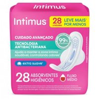 Absorvente Intimus Ultrafino Antibacteriano 28un Com Abas
