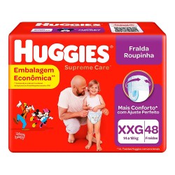 Fralda Huggies Supreme Care Roupinha Pants Hiper Xxg 48un
