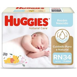 Fralda Huggies Natural Care RecÉm Nascido 34un