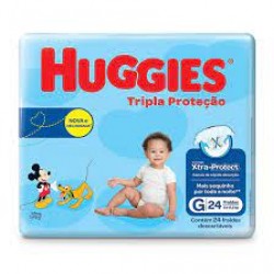 Fralda Huggies Tripla ProteÇÃo Jumbo G 24un