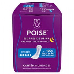 Absorvente Poise Escapes De Urina Noturno Maxi Inten Abas 8u